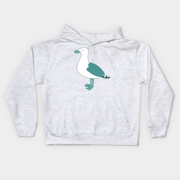 Herring gull standing Kids Hoodie by Hayh0